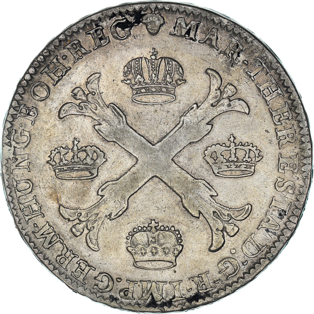 Coin, AUSTRIAN NETHERLANDS, Maria Theresa, Thaler, 1762, Brussels, EF(40-45)