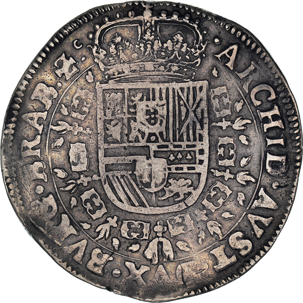 Monnaie, Pays-Bas espagnols, Charles II, Patagon, 1666, Bruxelles, TTB+, Argent