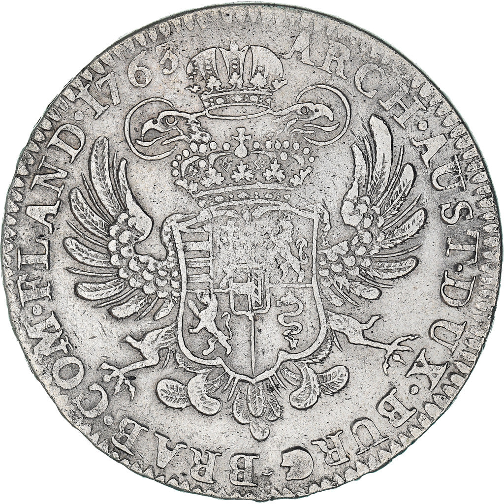 Moneta, Paesi Bassi austriaci, Maria Theresa, Kronenthaler, 1763, BB, Argento