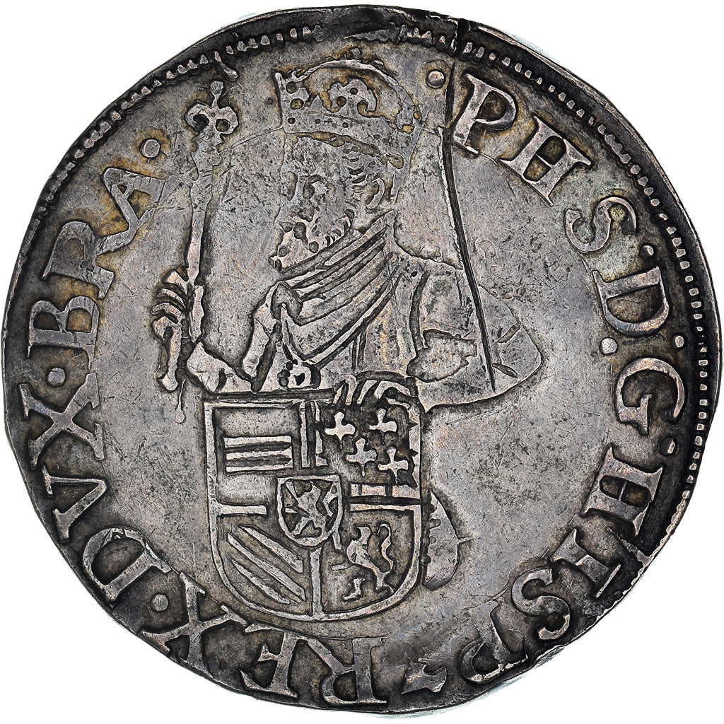 Monnaie, Pays-Bas espagnols, Philippe II, Demi Daldre, 1577, Bruxelles, Très