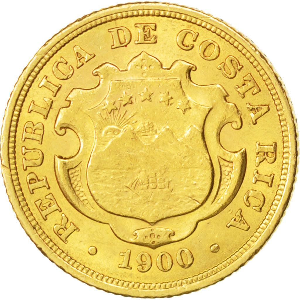 Costa Rica, République, 10 Colones Or 1900, KM 140