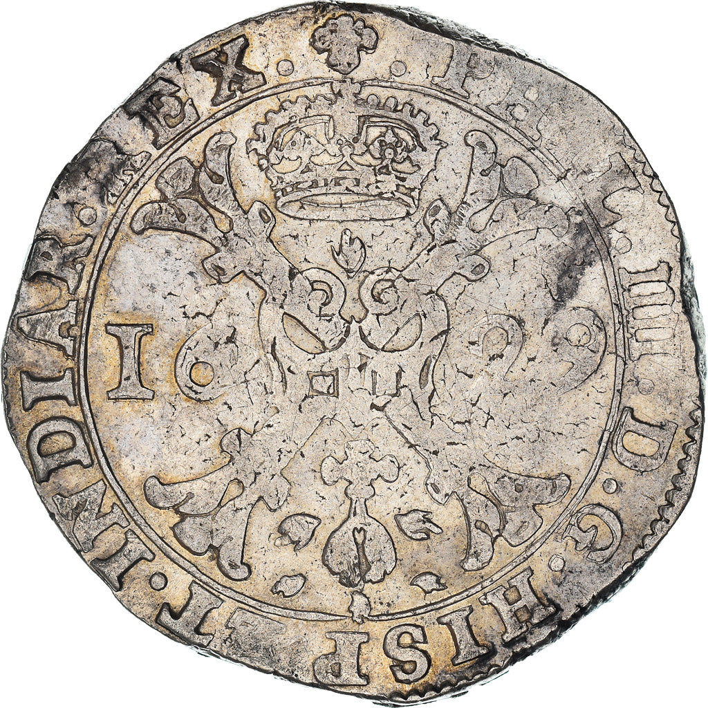 Coin, Spanish Netherlands, Philip IV, Patagon, 1629, Brussels, EF(40-45), Silver
