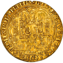 Moeda, França, Flanders, Louis II de Mâle, Chaise d'or, AU(50-53), Dourado