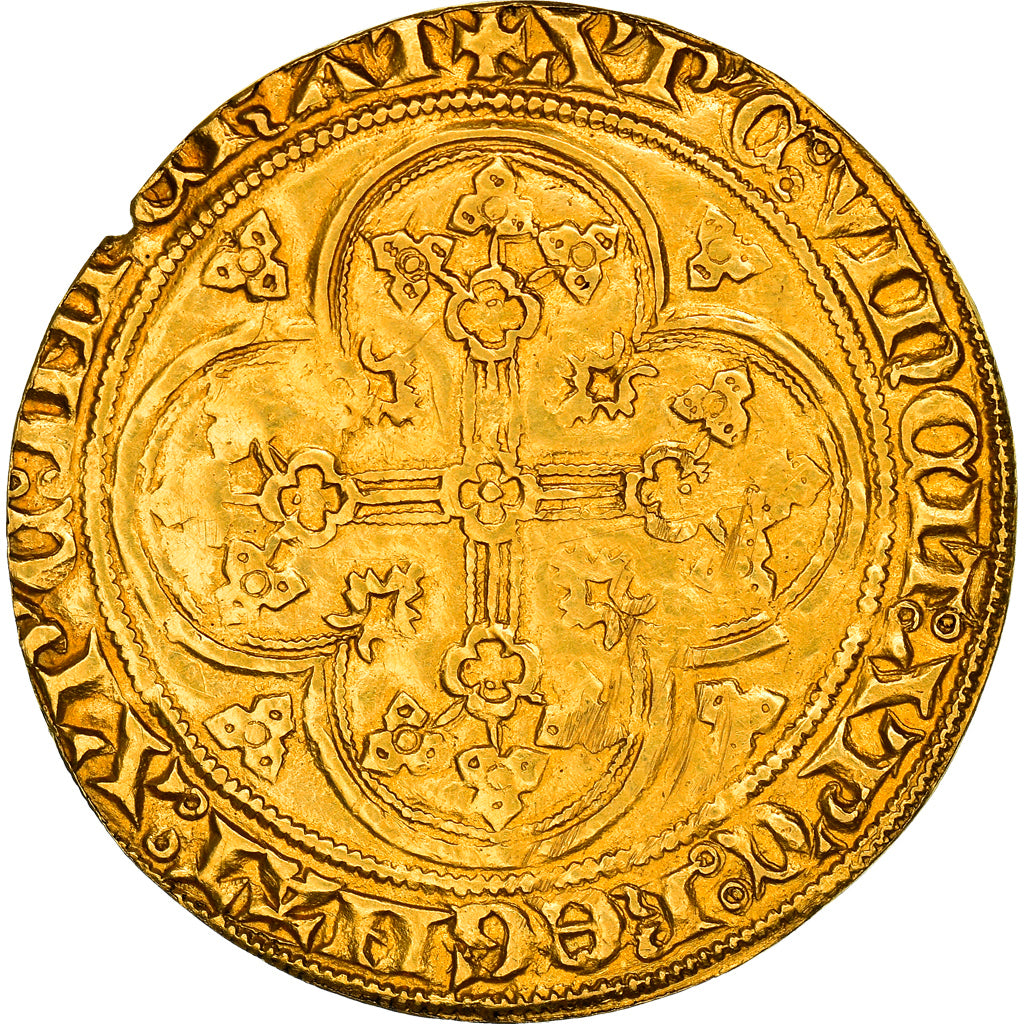 Monnaie, France, Flandre, Louis II de Mâle, Chaise d'or, TTB+, Or, Boudeau:2226