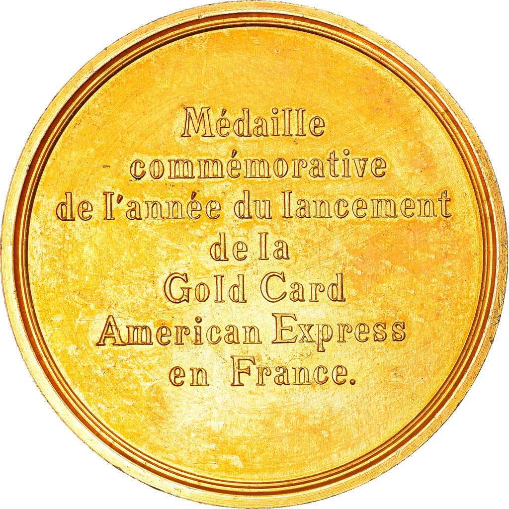 France, Medal, Lancement de la Gold Card American Express, Bank, AU(50-53)