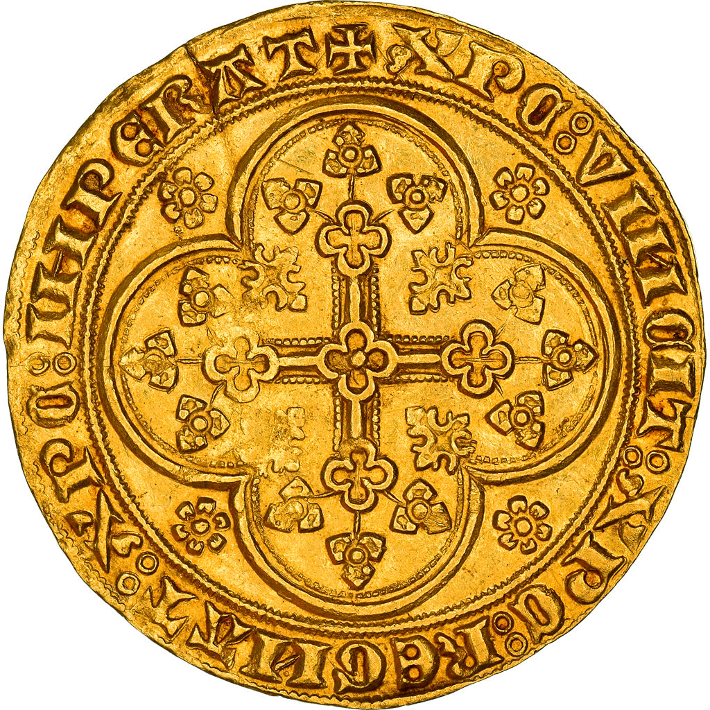 Coin, France, Flanders, Louis II de Mâle, Chaise d'or, AU(55-58), Gold
