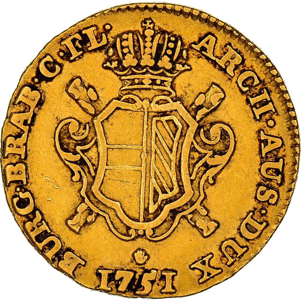 Coin, AUSTRIAN NETHERLANDS, Maria Theresa, 1/2 Souverain D'or, 1751, Anvers