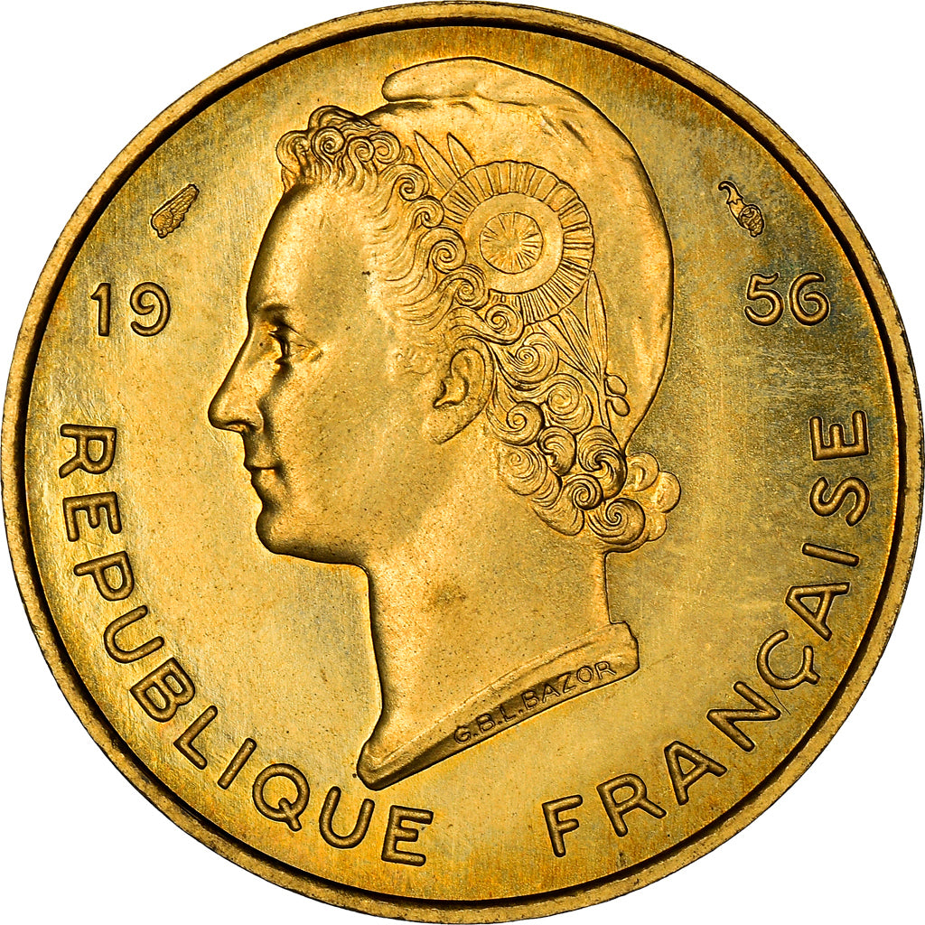 Münze, French West Africa, 10 Francs, 1956, STGL, Aluminum-Bronze, KM:E4