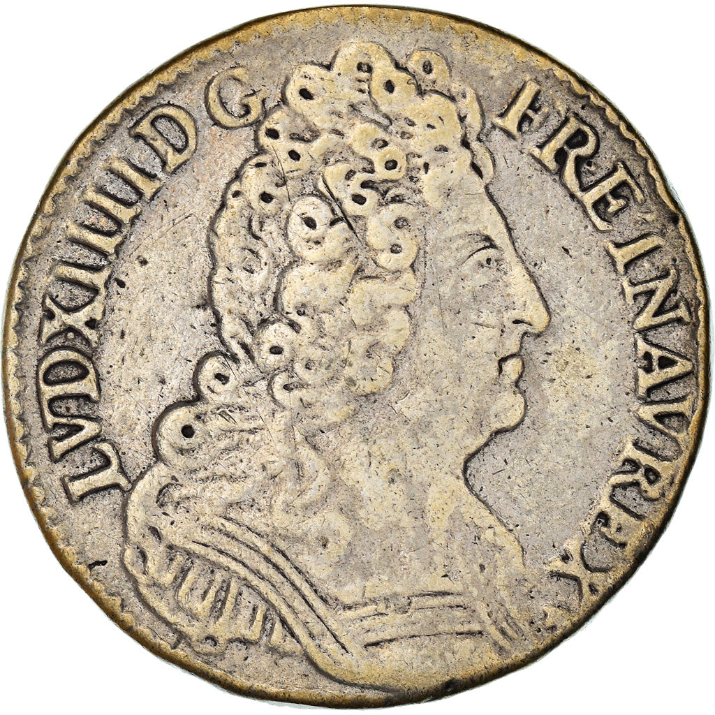 Moneda, Francia, Louis XIV, 1/2 Écu aux 3 couronnes, 1/2 ECU, 36 Sols = 6