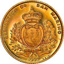 Coin, San Marino, Scudo, 1992, MS(63), Gold, KM:288