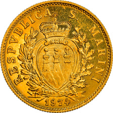 Moneda, San Marino, 2 Scudi, 1974, FDC, Oro, KM:39