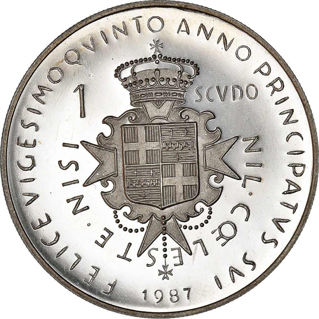 Moneda, MALTA, ORDEN DE, Angelo de Mojana di Cologna, Scudo, 1987, FDC, Plata