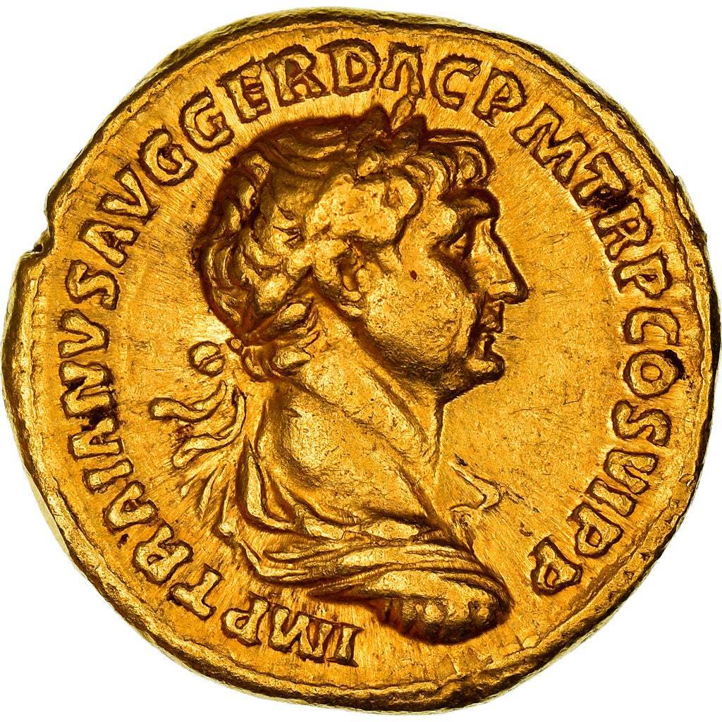 Coin, Trajan, Aureus, 113, Rome, Very rare, AU(50-53), Gold, RIC:257