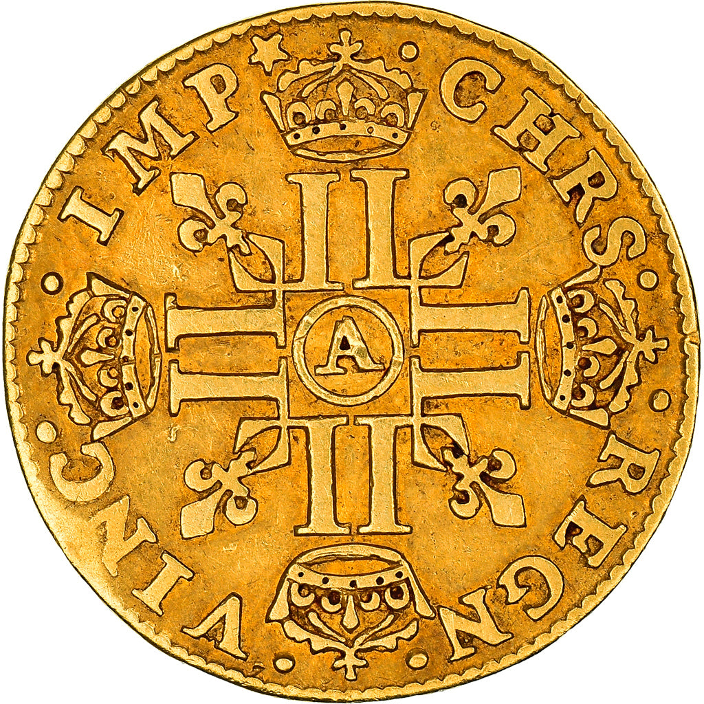 Coin, France, Louis XIII, 1/2 Louis d'or, 1642, Paris, VF(30-35), Gold