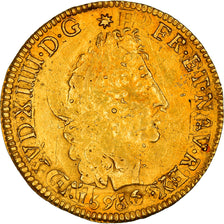 Moneta, Francia, Louis XIV, Louis d'or aux 4 L, Louis d'Or, 1696, Toulouse, Very