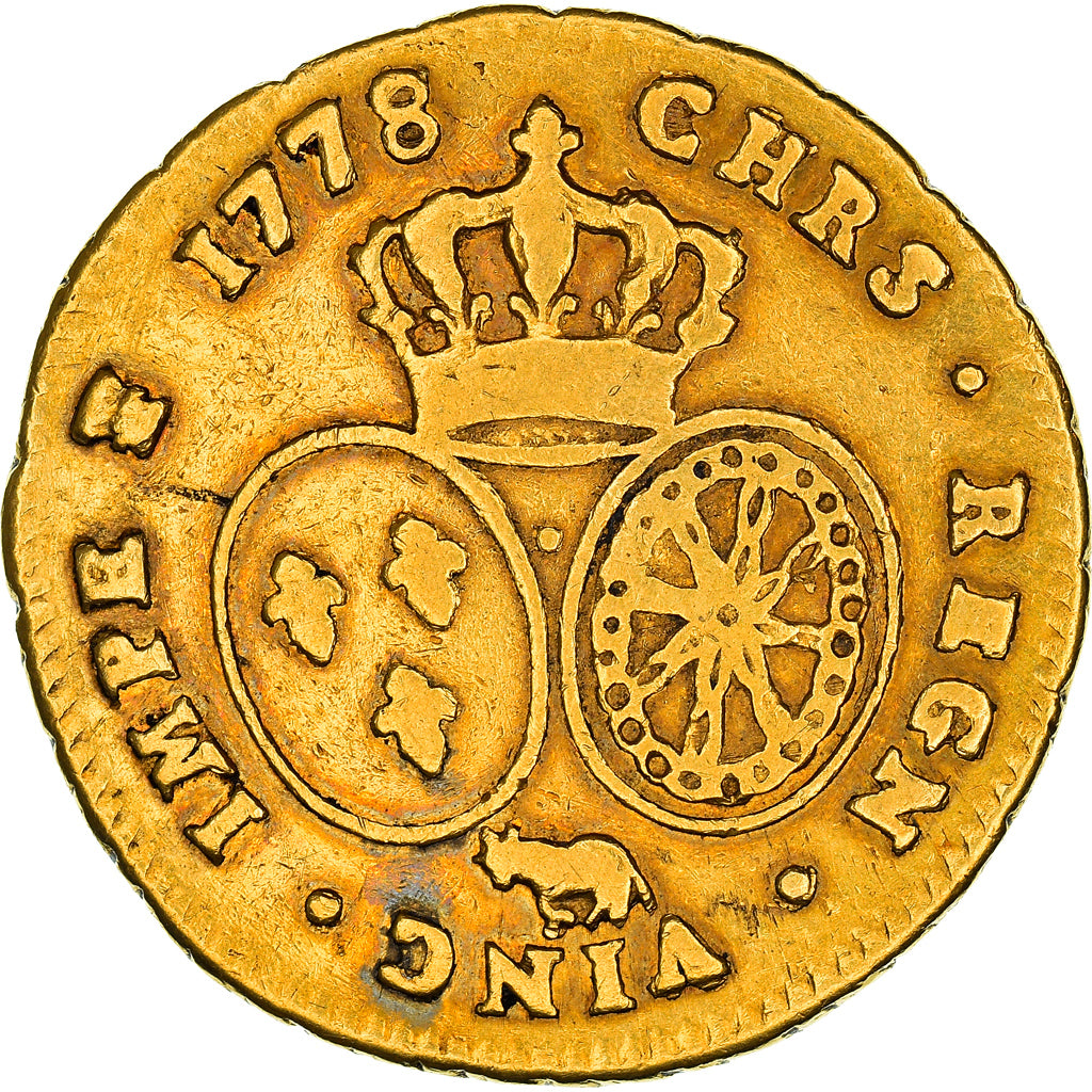Moneda, Francia, Louis XVI, Double louis d'or de Béarn au buste habillé, 2