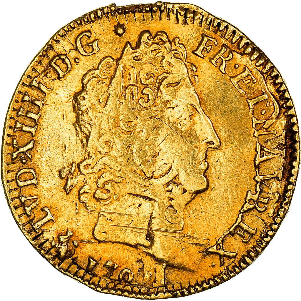 Moneda, Francia, Louis XIV, Louis d'or aux 8 L et aux insignes, Louis d'Or