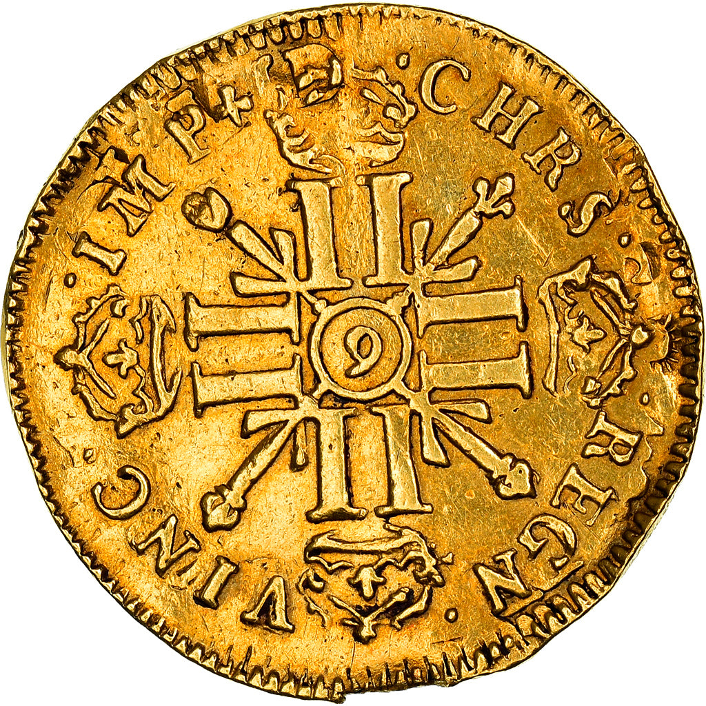 Moneda, Francia, Louis XIV, Louis d'or aux 8 L et aux insignes, Louis d'Or