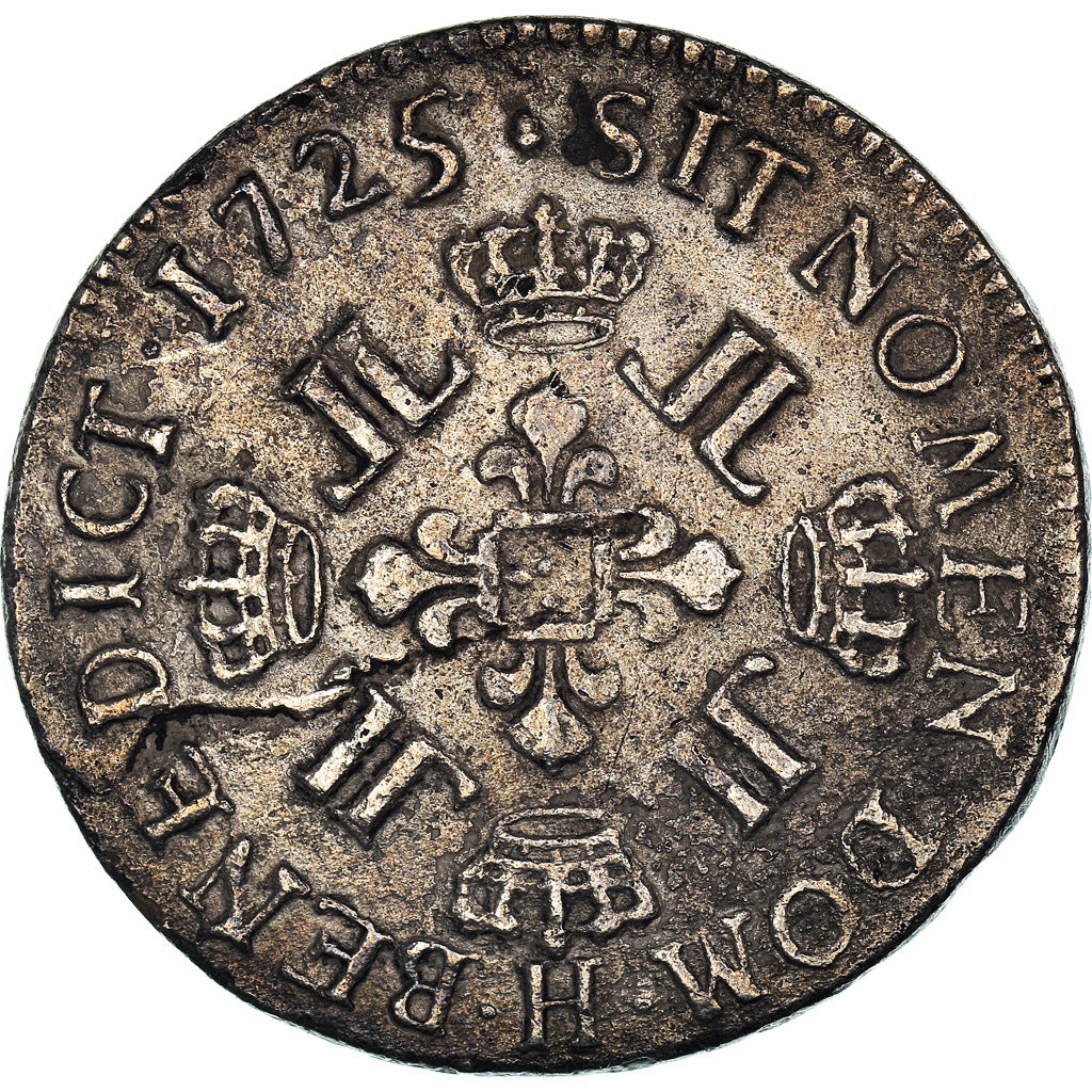 Moneta, Francia, Louis XV, Écu aux 8 L, Ecu, 1725, La Rochelle, Tresor du