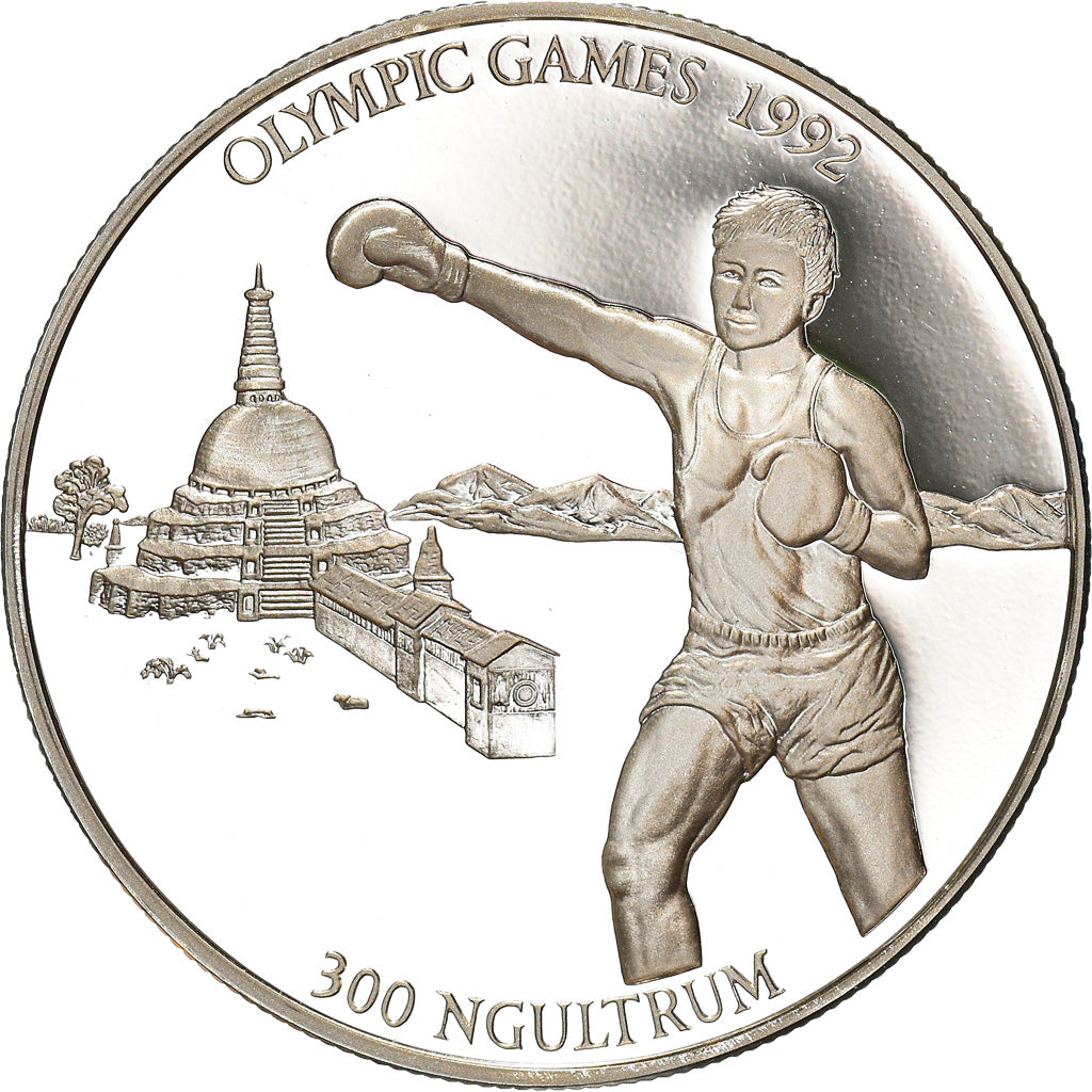 Münze, Bhutan, 300 Ngultrums, 1992, Proof, STGL, Silber, KM:77