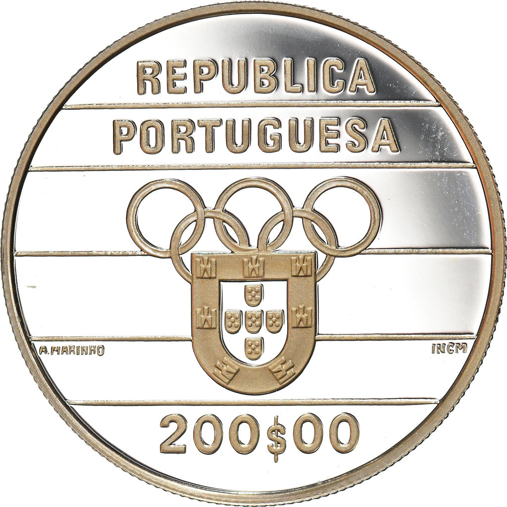 Münze, Portugal, 200 Escudos, 1992, STGL, Silber, KM:662a