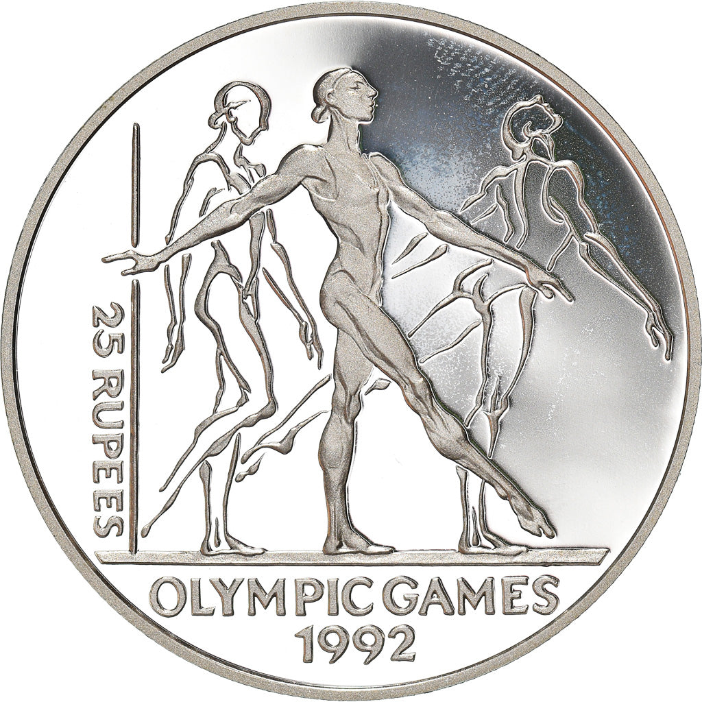 Coin, Seychelles, Jeux olympiques Barcelone 1992, 25 Rupees, 1993, BE