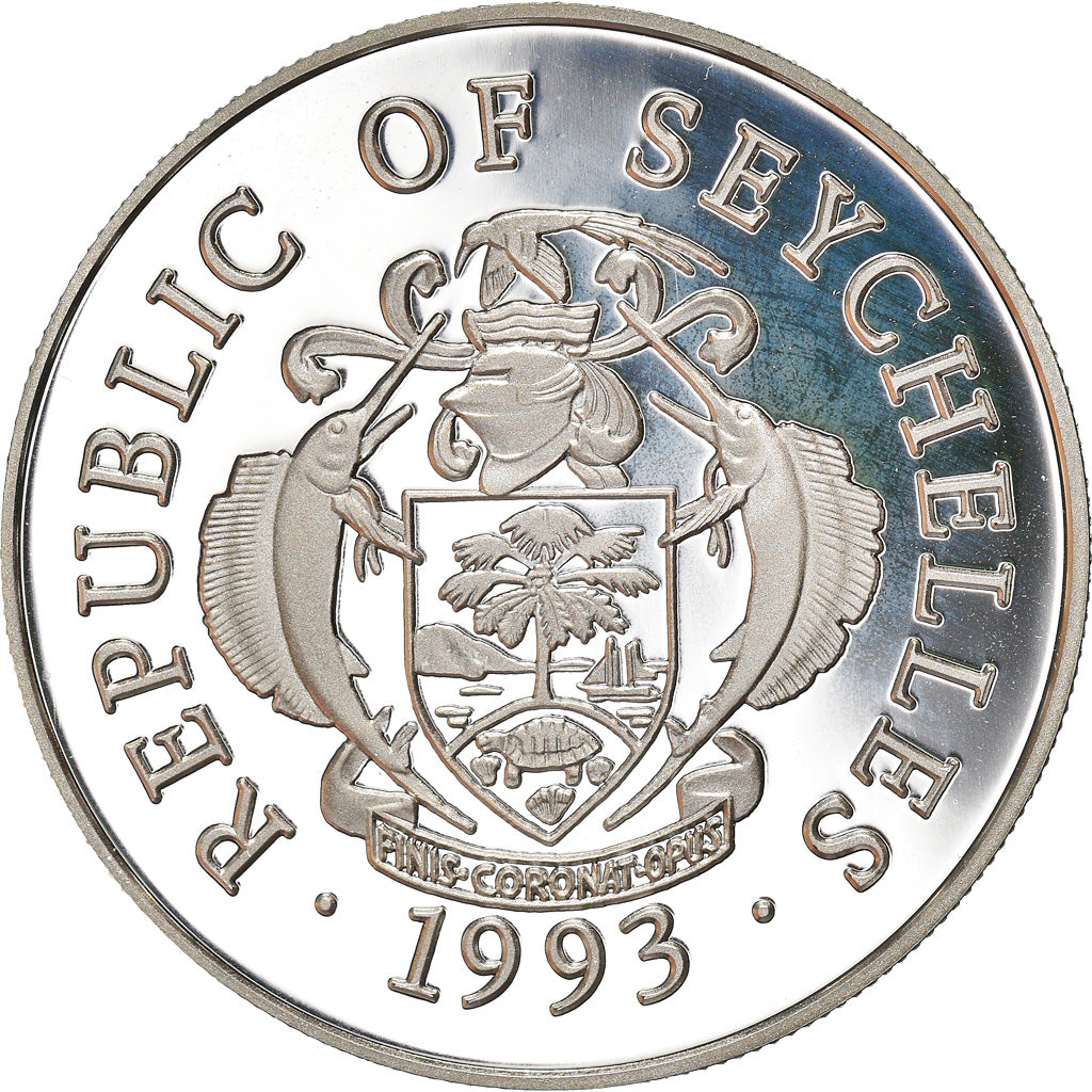 Coin, Seychelles, Jeux olympiques Barcelone 1992, 25 Rupees, 1993, BE