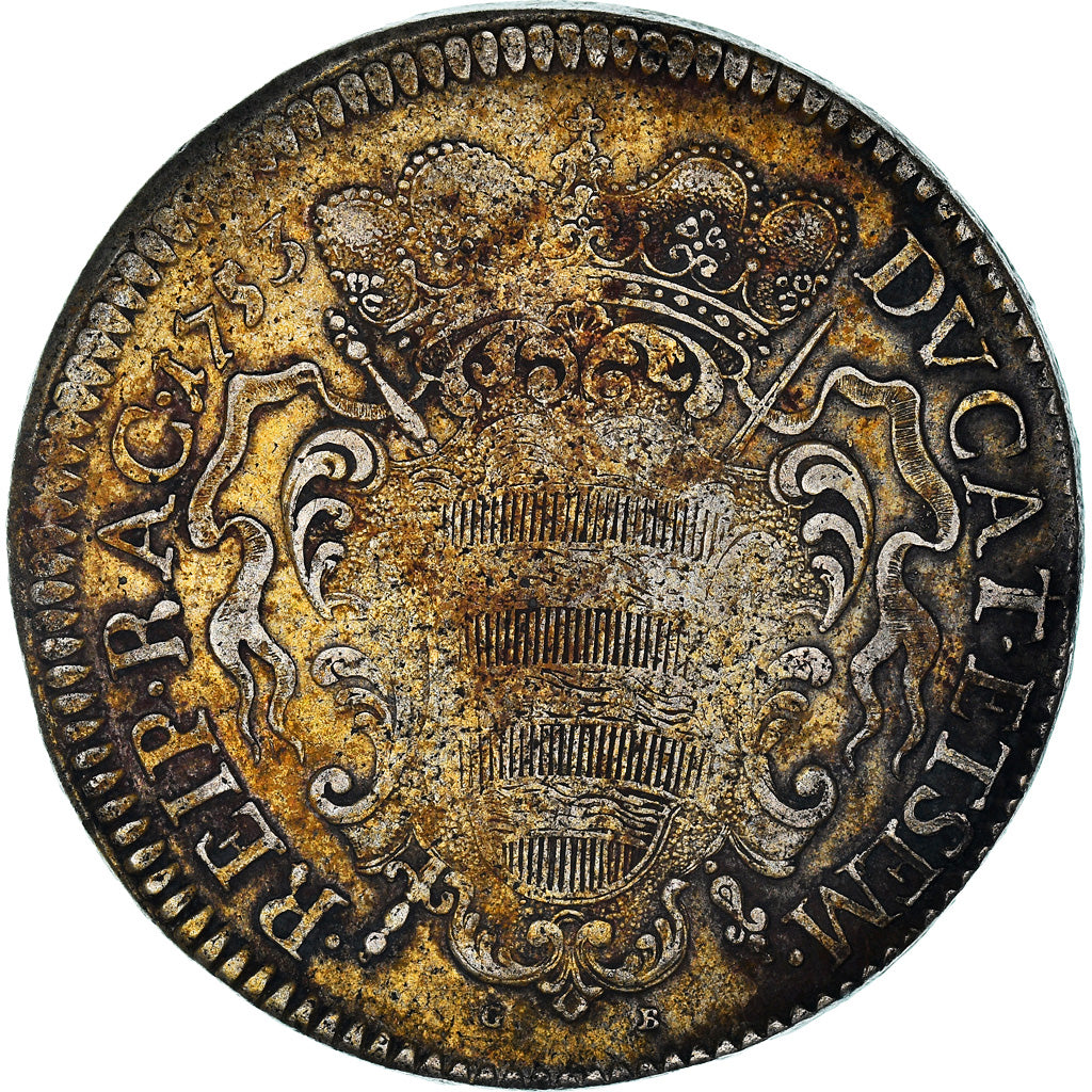 Moneta, RAGUSA, Tallero, Ducat Et Sem, 1753, Ragusa, BB, Argento, KM:18