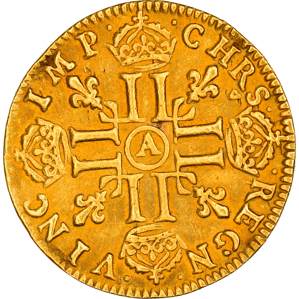 Moneda, Francia, Louis XIV, Louis d'or à la mèche longue, Louis d'Or, 1652