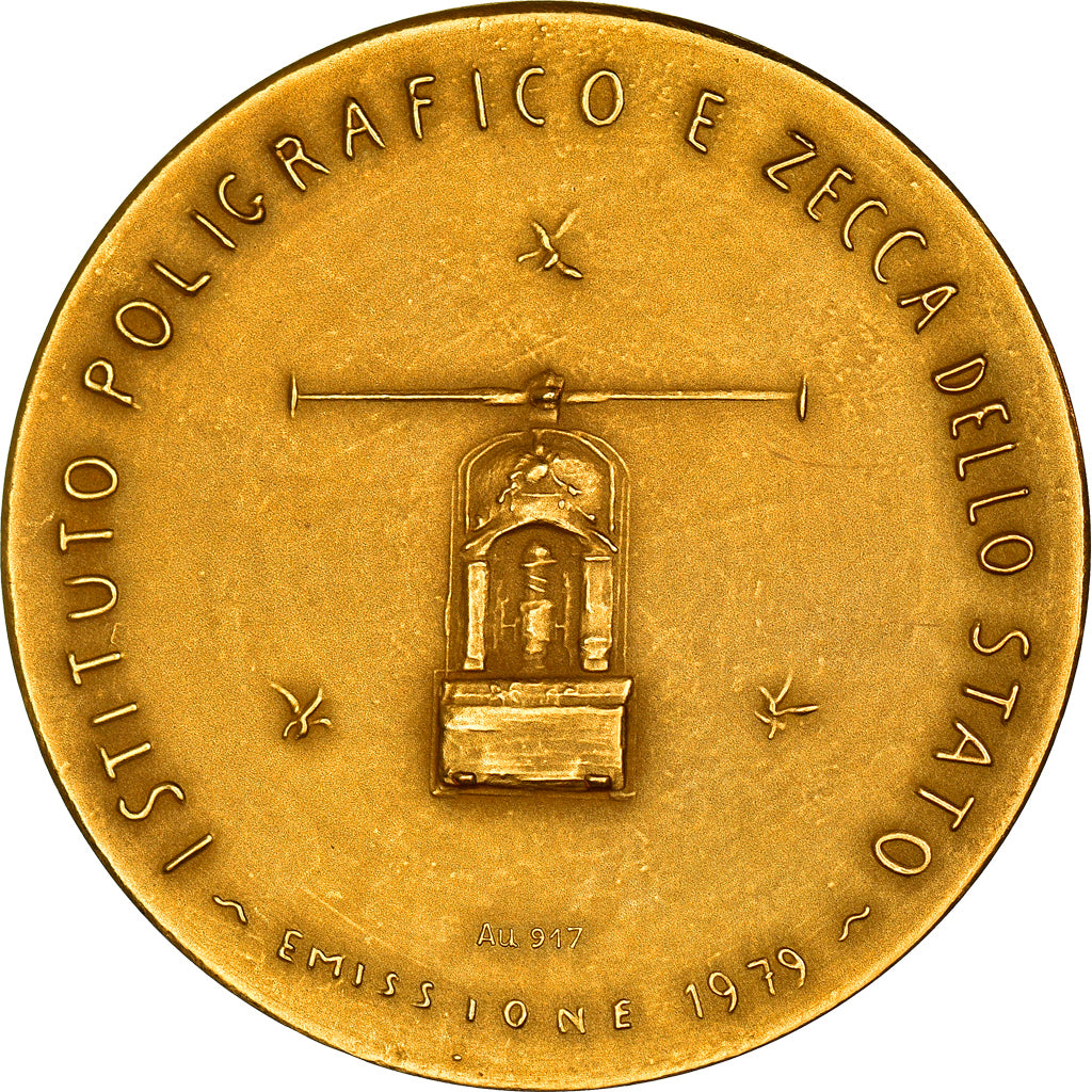 Itália, Medal, 1979, Bino Bini, Italian mint an Poligraphic, MS(63), Dourado
