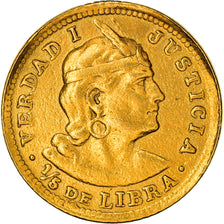 Coin, Peru, 1/5 Sol, 1911, Lima, EF(40-45), Silver, KM:205.2