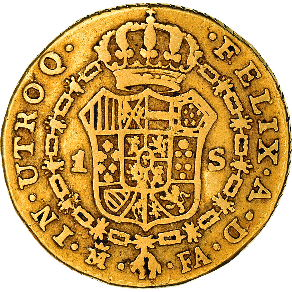 Moeda, Espanha, Charles IV, Escudo, 1807, Madrid, Contramarca, EF(40-45)