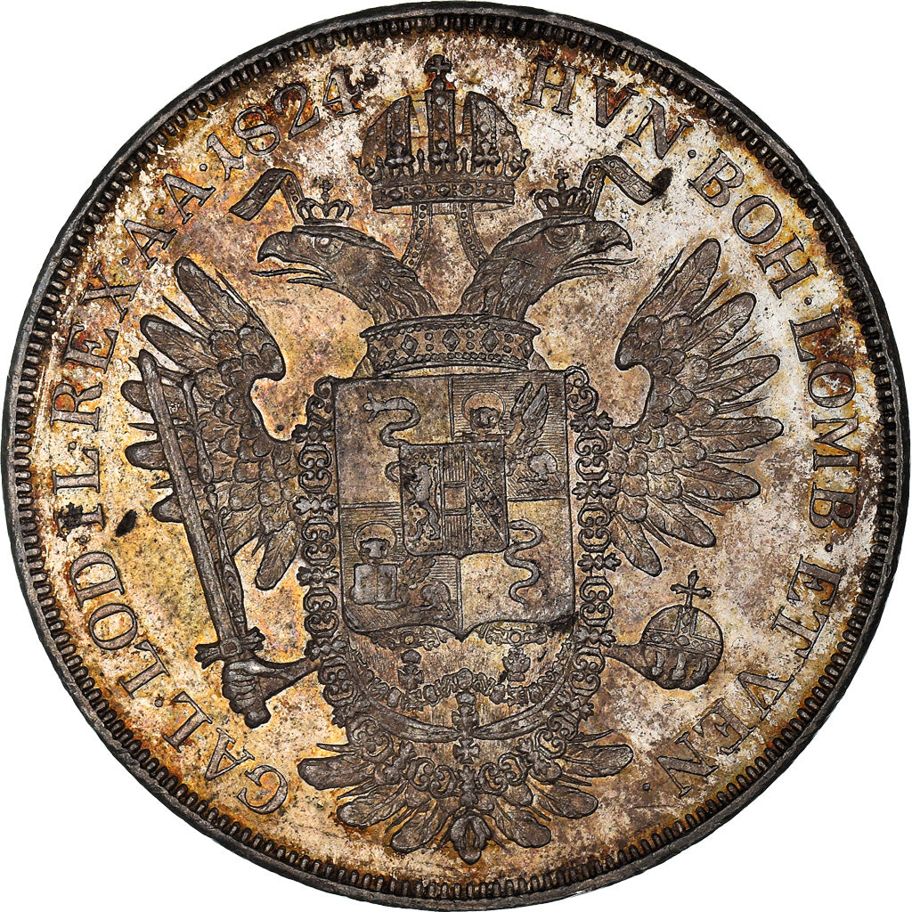 Coin, Austria, Franz II (I), Thaler, 1824, Kremnitz, AU(55-58), Silver, KM:2163