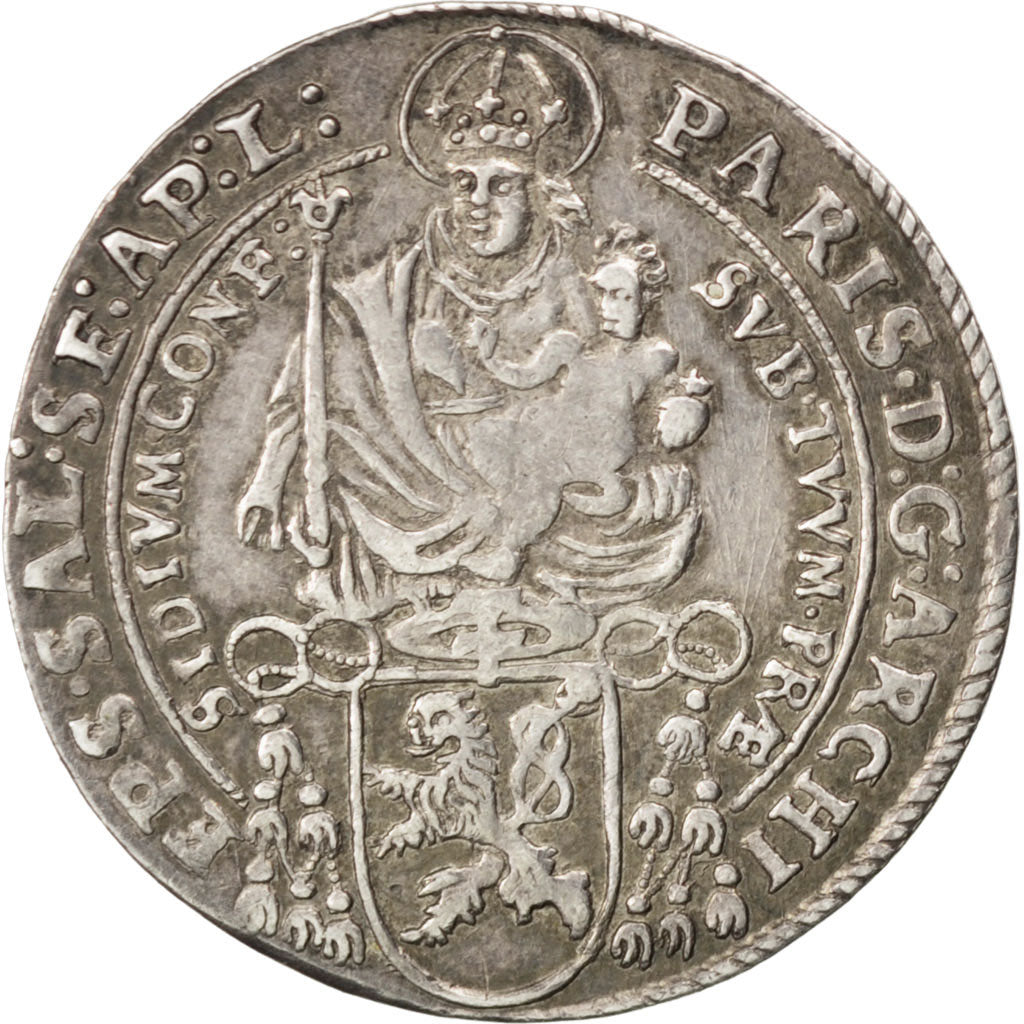 Coin, AUSTRIAN STATES, SALZBURG, Paris, 1/6 Thaler, 1628, AU(50-53), Silver