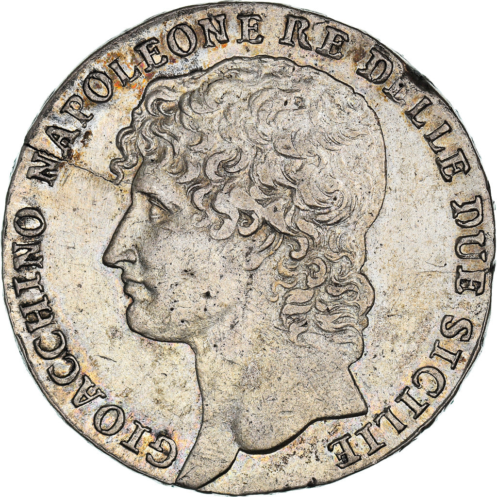 Monnaie, États italiens, NAPLES, Joachim Murat, 12 Carlini, 1810, TTB+, Argent