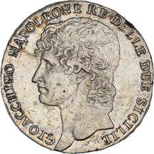 Monnaie, États italiens, NAPLES, Joachim Murat, 12 Carlini, 1810, TTB+, Argent