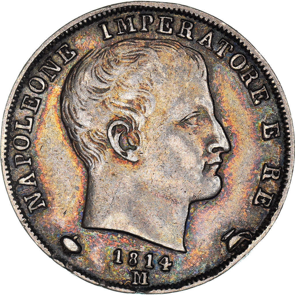 Moneta, STATI ITALIANI, KINGDOM OF NAPOLEON, Napoleon I, Lira, 1814, Milan, MB+