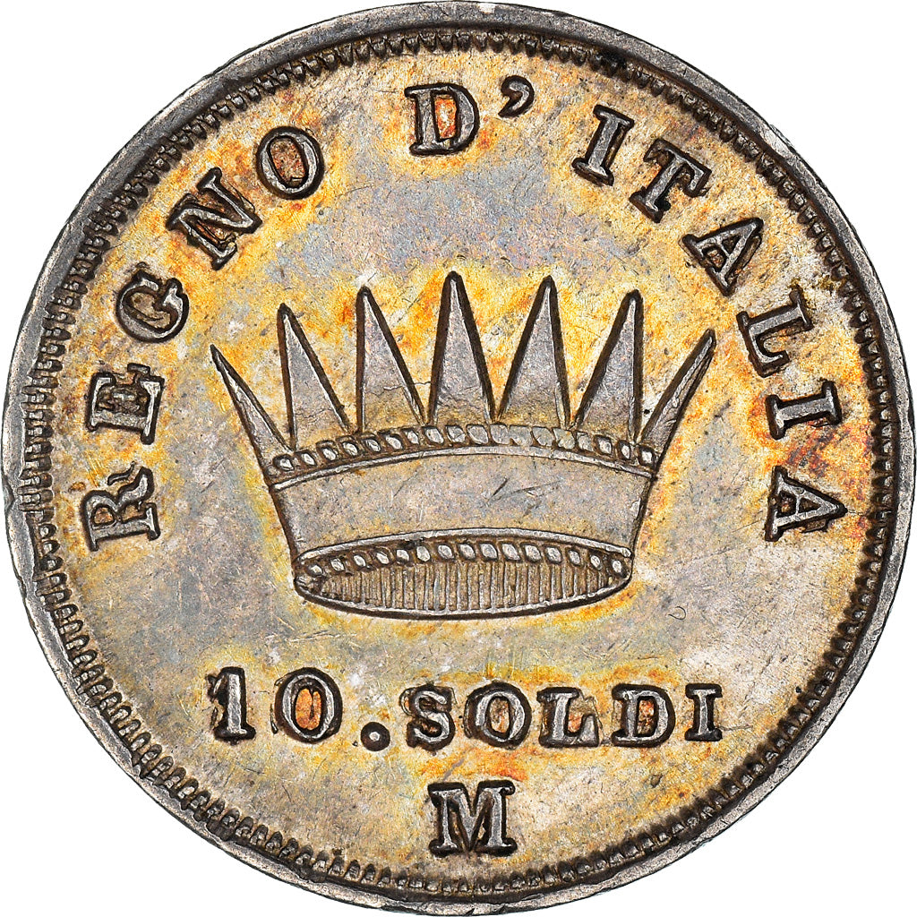 Münze, Italien Staaten, KINGDOM OF NAPOLEON, Napoleon I, 10 Soldi, 1814, Milan