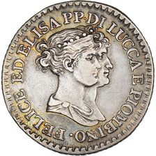 Coin, ITALIAN STATES, LUCCA, Franco, 1807, Firenze, EF(40-45), Silver, KM:23