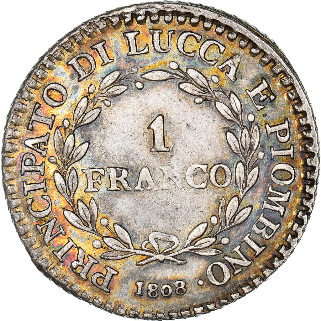 Monnaie, États italiens, LUCCA, Franco, 1808, Firenze, TB+, Argent, KM:23