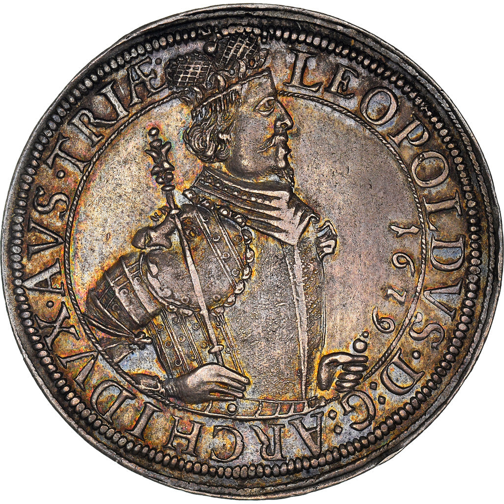 Coin, German States, ALSACE, Leopold V, Thaler, 1629, Ensisheim, MS(60-62)