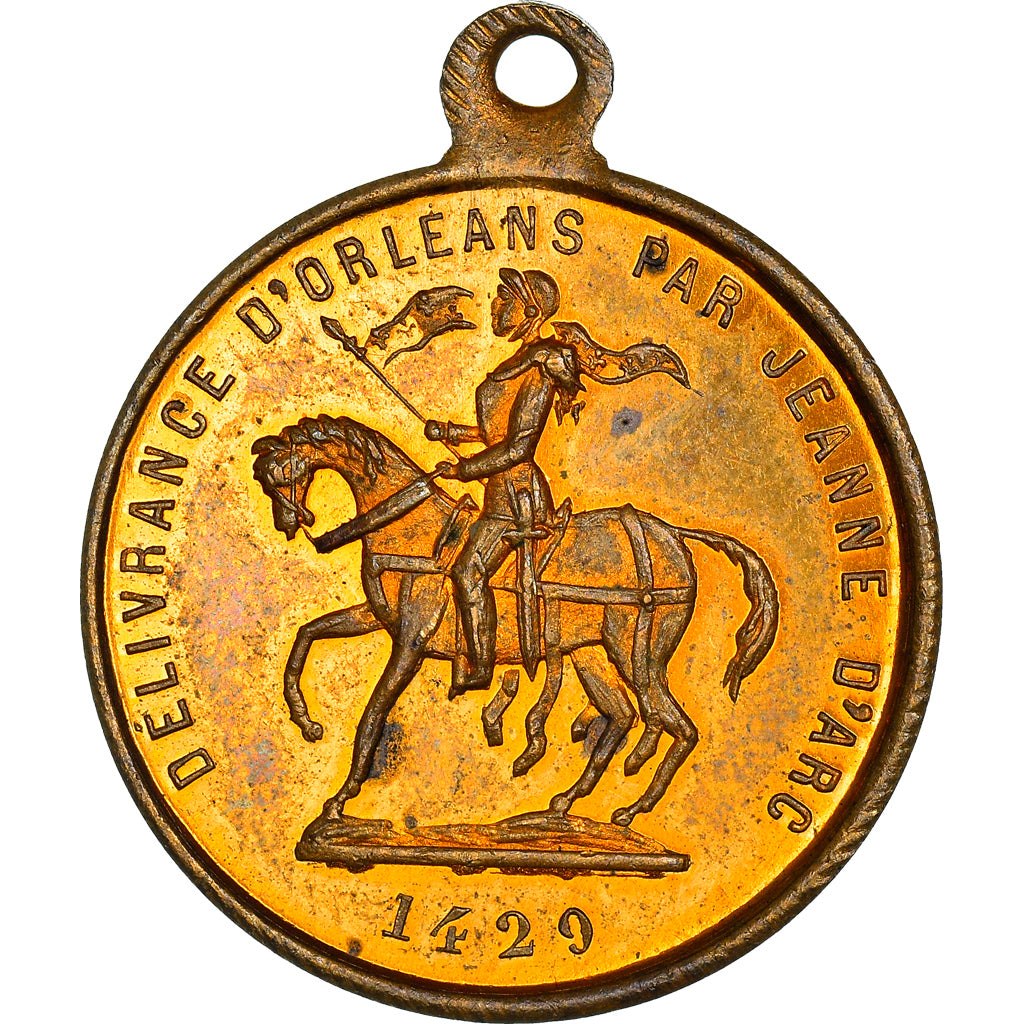 Frankreich, Medaille, Délivrance d'Orléans par Jeanne d'Arc, 1870, VZ+, Kupfer