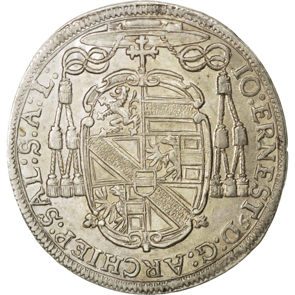Münze, AUSTRIAN STATES, SALZBURG, Johann Ernst, 15 Kreuzer, 1687, VZ+, Silber
