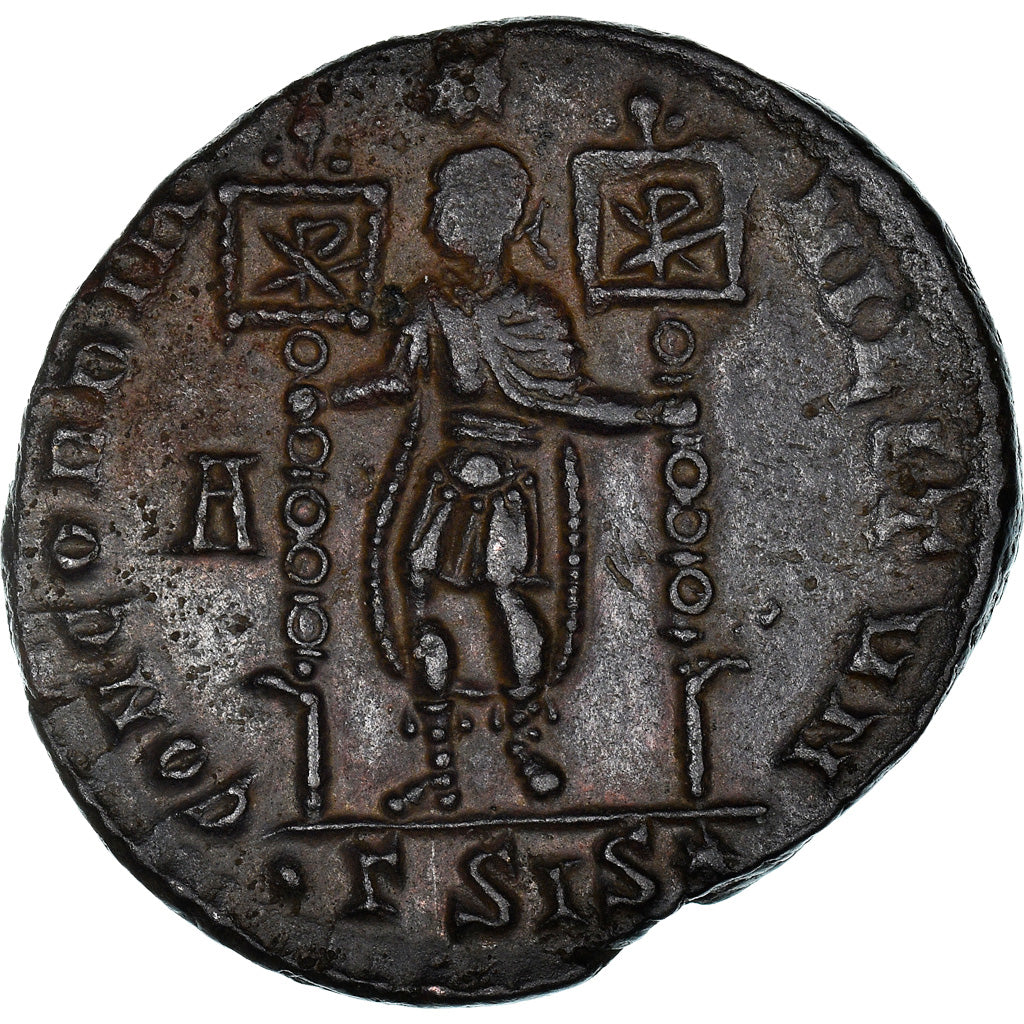 Coin, Vetranio, Maiorina, 350, Siscia, AU(55-58), Copper, RIC:284