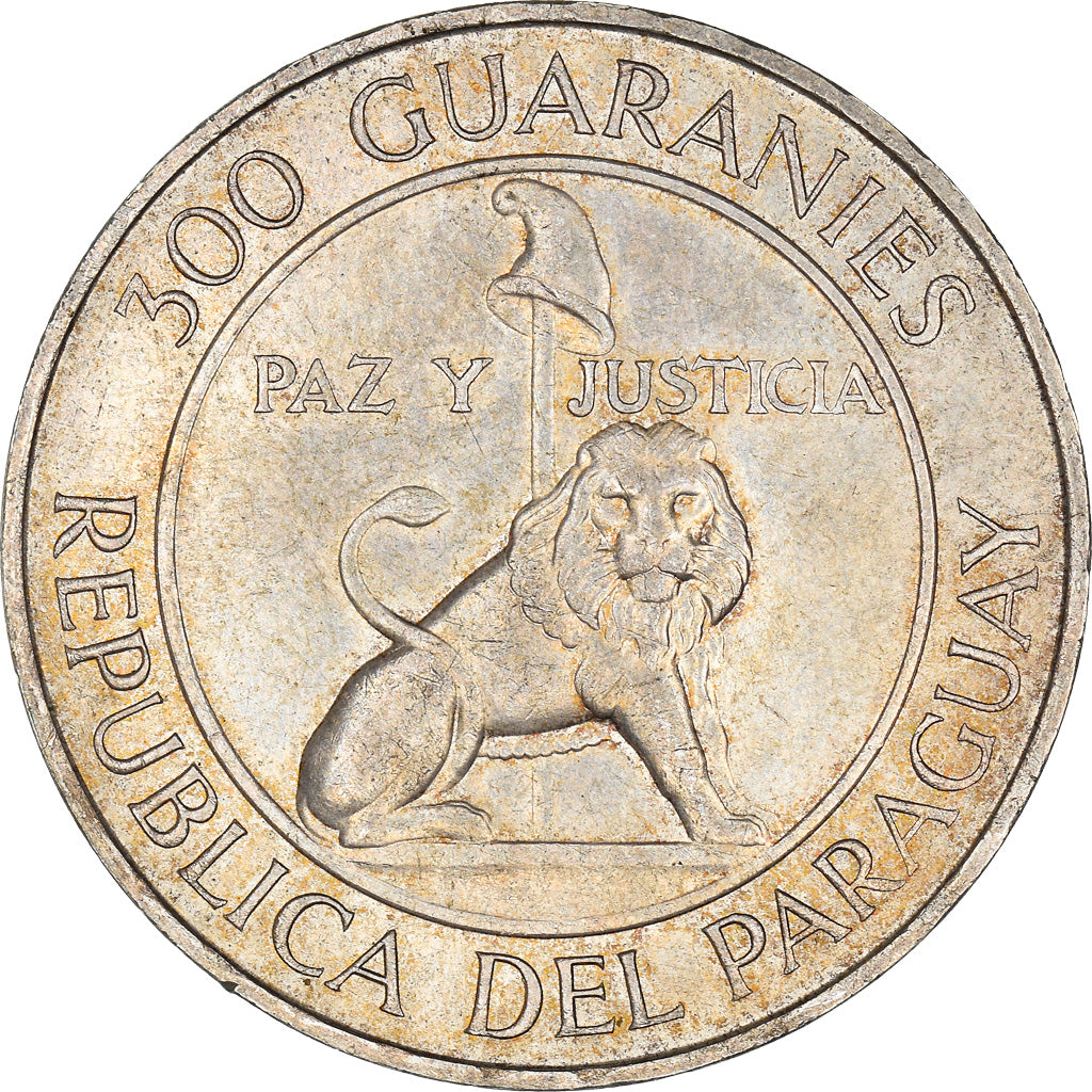 Coin, Paraguay, 300 Guaranies, 1968, MS(60-62), Silver, KM:29