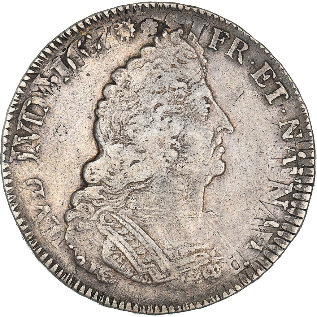 Moneta, Francja, Louis XIV, Ecu aux palmes, 1693, Reims, AU(50-53), Srebro