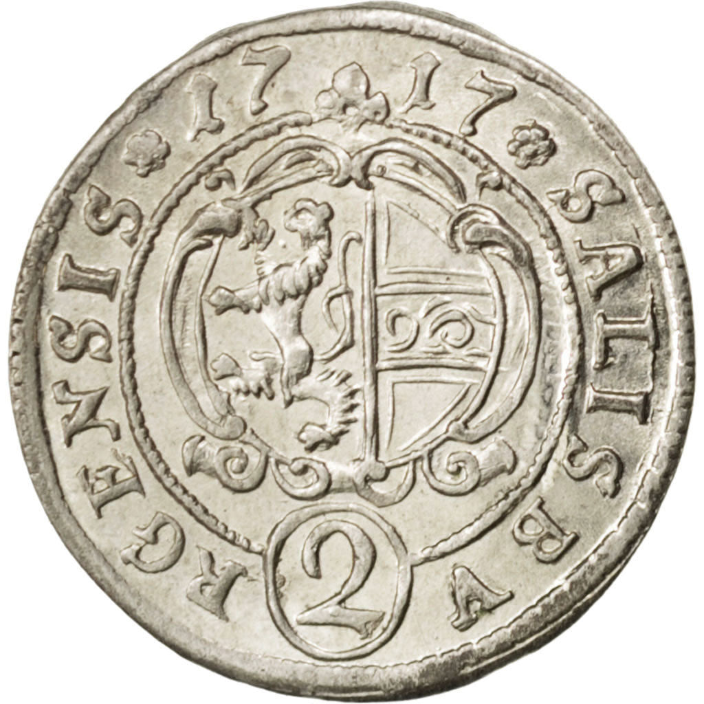 Coin, AUSTRIAN STATES, SALZBURG, Franz Anton, 2 Kreuzer, 1/2 Batzen, 1717