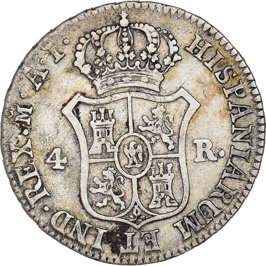 Coin, Spain, Joseph Napolean, 4 Réales, 1810, Madrid, VF(30-35), Silver