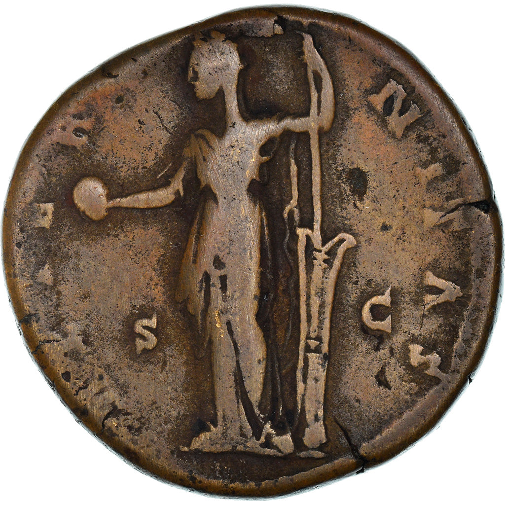 Coin, Diva Faustina I, Sestertius, AD 146-161, Rome, EF(40-45), Bronze