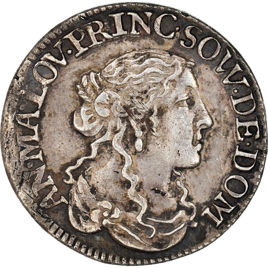 Coin, FRENCH STATES, Anna Maria Luisa, 1/12 ECU, 5 Sols, 1666, EF(40-45)